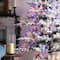 Glitzhome® 7.5ft Pre-Lit Flocked Full Fir Artificial Christmas Tree, Multicolor LED Lights
